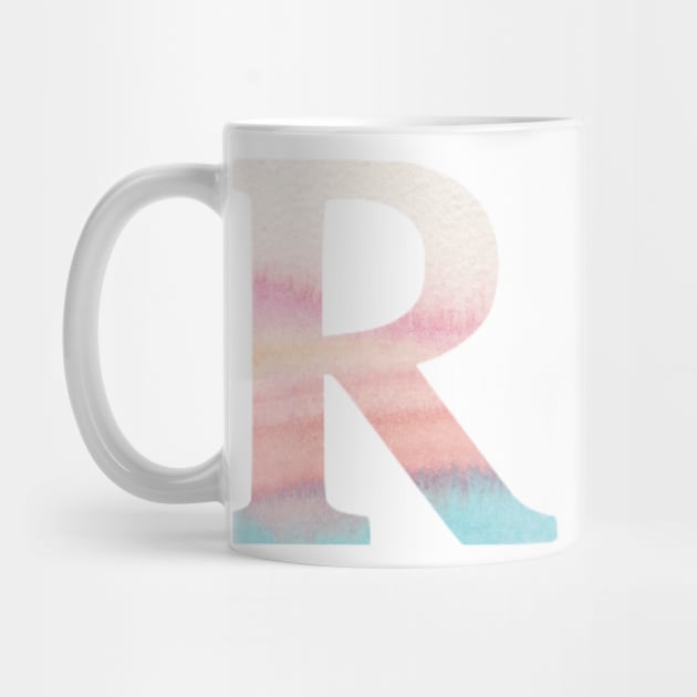 The Letter R Gradient Watercolor by Claireandrewss